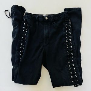 Aphrodite Jeans High Rise Skinny Lace Up Jeans 26